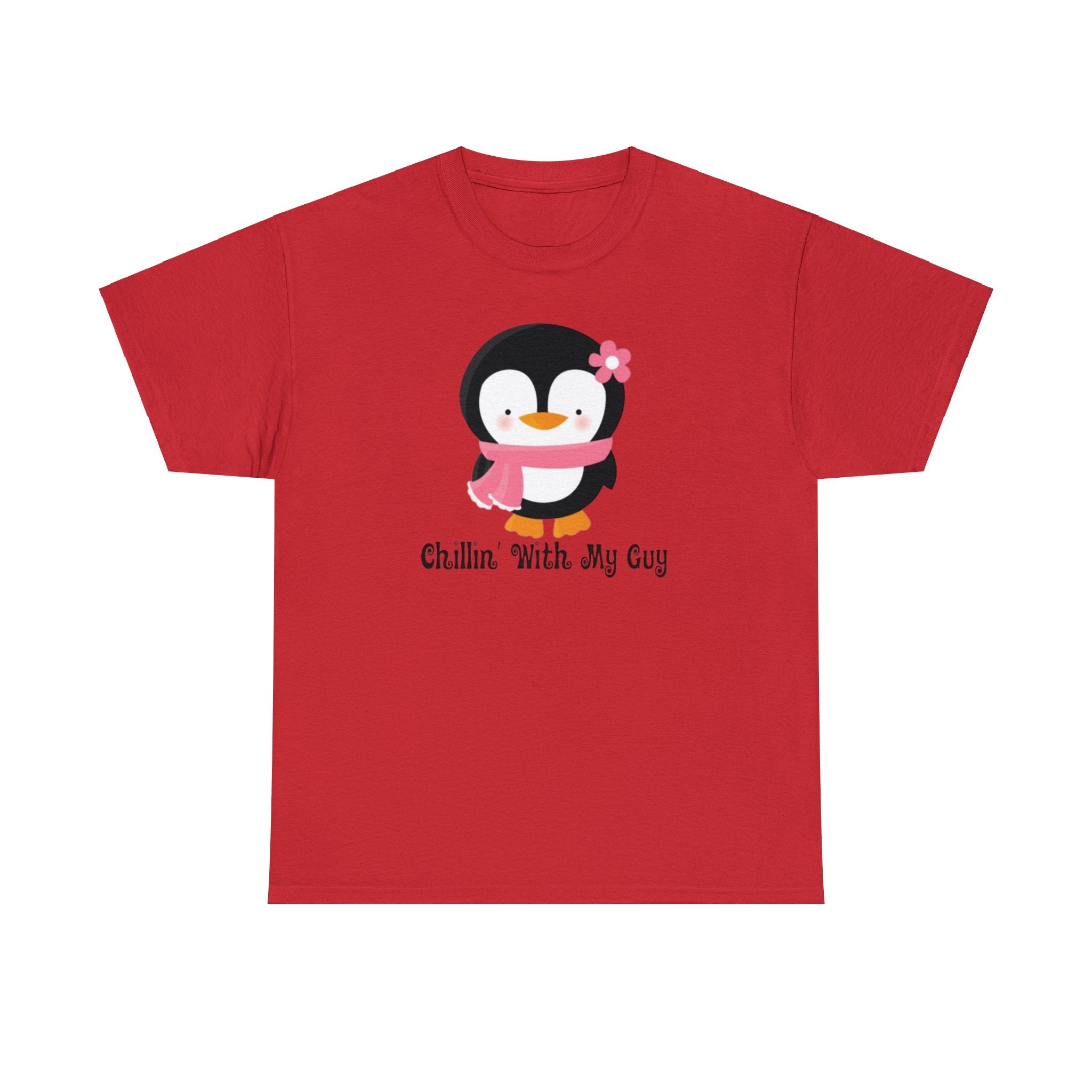 Chillin With My Guy Penguin Couples T-Shirt