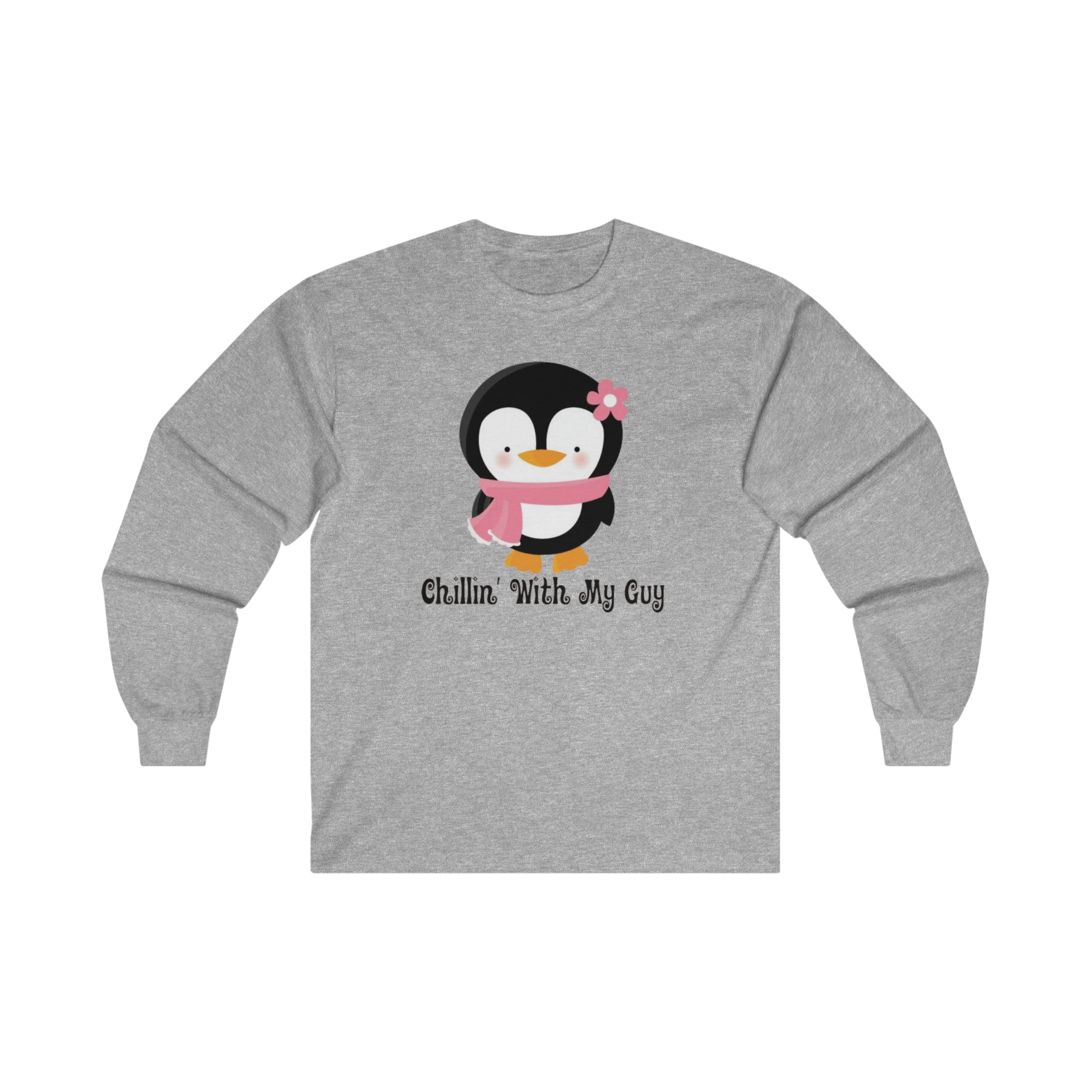 Chillin With My Guy Penguin Couples Long-Sleeve T-Shirt